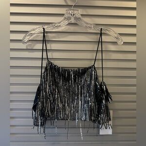 Zara Metallic Fringe Camisole